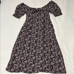 LA Threads Floral Print Off the Shoulder Midi Dress w/ Pockets